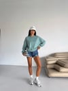 Kadın Çağla Yeşil Bisiklet Yaka 2 İplik Sweatshirt HZL25W-FRY123391