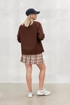 Kadın Çikolata Oversize Uzun Basic Gömlek Hzl22w-bd139001