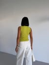 Kadın Fıstık Yeşil Balıkçı Yaka Sıfır Kol Sandy Crop Bluz HZL26S-FRY123931