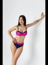 Kadın Fuşya Lacivert Desenli Astarlı Bikini Takımı HZL25S-LC25143