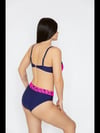Kadın Fuşya Lacivert Desenli Astarlı Bikini Takımı HZL25S-LC25143
