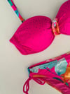 Kadın Fuşya Taş İşlemeli Astarlı Bikini Takım HZL25S-LC207