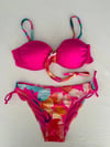 Kadın Fuşya Taş İşlemeli Astarlı Bikini Takım HZL25S-LC207