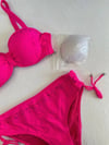 Kadın Fuşya Taş İşlemeli Astarlı Bikini Takım HZL25S-LC3361