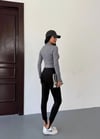 Kadın Gri Dalgıç Kumaş Fermuar Kapamalı Parmak Geçirmeli Sweatshirt HZL25W-FRY123441