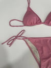 Kadın Gül Kurusu Boyundan İp Bağlamalı Üçgen Bikini Takımı HZL25S-LC5005
