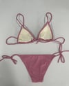 Kadın Gül Kurusu Boyundan İp Bağlamalı Üçgen Bikini Takımı HZL25S-LC5005