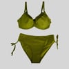 Kadın Haki Desenli Büyük Beden Astarlı Bikini Takım HZL25S-LC4004