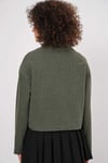 Kadın Haki Yakası Fermuarlı Örme Sweatshirt HZL25W-BD1554491