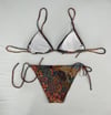 Kadın Kahverengi Etnik Desen Boyundan İp Bağlamalı Üçgen Bikini Takımı HZL25S-LC5005