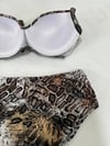 Kadın Kahverengi Leopar Desenli Astarlı Büyük Beden Bikini Takımı HZL25S-LC25006