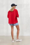 Kadın Kırmızı Oversize Uzun Basic Gömlek YS22K-HZ13900102