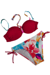 Kadın Kırmızı Taş İşlemeli Astarlı Bikini Takım HZL25S-LC207