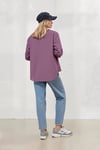 Kadın Koyu Lila Oversize Uzun Basic Gömlek HZL22W-BD139001
