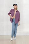 Kadın Koyu Lila Oversize Uzun Basic Gömlek HZL22W-BD139001