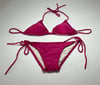 Kadın Koyu Pembe Boyundan İp Bağlamalı Üçgen Bikini Takımı HZL25S-LC5005