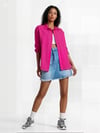 Kadın Koyu Pembe Oversize Uzun Basic Gömlek HZL22W-BD139001