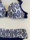 Kadın Lacivert Beyaz Etnik Desen Bikini Takımı HZL25S-LC213