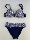 Kadın Lacivert Beyaz Etnik Desen Bikini Takımı HZL25S-LC213