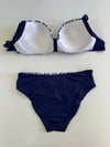 Kadın Lacivert Beyaz Etnik Desen Bikini Takımı HZL25S-LC213