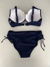 Kadın Lacivert Beyaz Etnik Desenli Bikini Takım HZL25S-LC2220