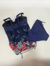 Kadın Lacivert Çiçek Desenli Elbise Model  Slipli Tankini HZL24S-LC4009