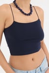 Kadın Lacivert İp Askılı Örme Büstiyer HZL24S-ZK12001