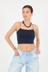 Kadın Lacivert İp Askılı Örme Büstiyer HZL24S-ZK12001