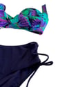 Kadın Lacivert Turkuaz Desenli Astarlı Bikini Takımı HZL25S-LC3832