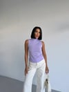 Kadın Lila Balıkçı Yaka Sıfır Kol Sandy Crop Bluz HZL26S-FRY123931