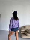 Kadın Lila Bisiklet Yaka 2 İplik Sweatshirt HZL25W-FRY123391