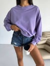 Kadın Lila Bisiklet Yaka 2 İplik Sweatshirt HZL25W-FRY123391