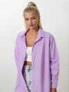 Kadın Lila Oversize Uzun Basic Gömlek Hzl22w-bd139001