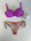 Kadın Lila Taş İşlemeli 3 Parça Bikini Takım HZL25S-LC3315