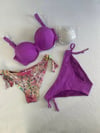 Kadın Lila Taş İşlemeli 3 Parça Bikini Takım HZL25S-LC3315