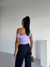 Kadın Lila Yandan Drapeli Kayık Yaka Sandy Bluz HZL25S-FRY123201