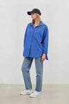 Kadın Mavi Oversize Uzun Basic Gömlek HZL22W-BD139001