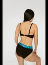 Kadın Mavi Siyah Desenli Astarlı Bikini Takımı HZL25S-LC25143