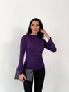 Kadın Mor Drape Detaylı İspanyol Kol Sany Bluz HZL25W-FRY123431