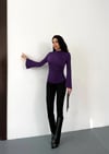 Kadın Mor Drape Detaylı İspanyol Kol Sany Bluz HZL25W-FRY123431