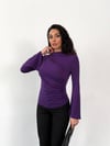 Kadın Mor Drape Detaylı İspanyol Kol Sany Bluz HZL25W-FRY123431