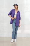 Kadın Mor Oversize Uzun Basic Gömlek Hzl22w-bd139001