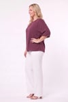 Kadın Mürdüm Büyük Beden Oversize Vatkalı Şifon Bluz HZL26S-ZSS111201