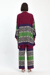 Kadın Mürdüm Çizgili Atlet Kimono Ve Pantolon Dokuma Viscon Alt Üst Takım HZL25S-VM110421