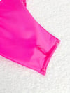 Kadın Neon Pembe İp Detaylı Astarlı V Kesim Üçgen Bikini Takım HZL24S-LC2234