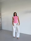 Kadın Pembe Balıkçı Yaka Sıfır Kol Sandy Crop Bluz HZL26S-FRY123931