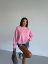 Kadın Pembe Bisiklet Yaka 2 İplik Sweatshirt HZL25W-FRY123391
