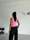 Kadın Pembe Büzgülü Kolsuz Sandy Bluz HZL26W-FRY122751