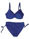 Kadın Saks Mavi Desenli Büyük Beden Astarlı Bikini Takım HZL25S-LC4004