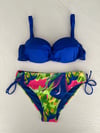 Kadın Saks Mavi Taş İşlemeli Astarlı Bikini Takım HZL25S-LC3334